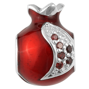 Pomegranate Bead Bracelet Charm with Garnets